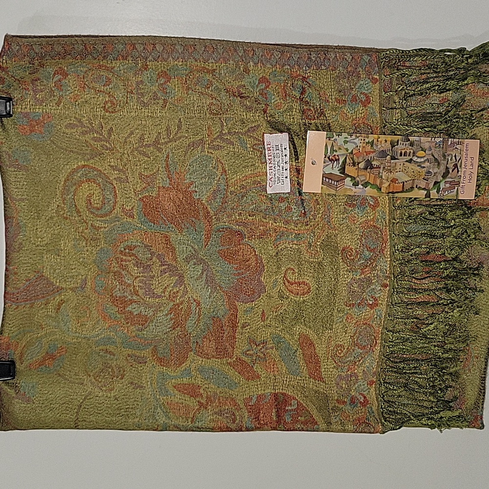 CASHMERE Multicolor Paisley Wrap/Shawl/Large Scarf - Picture 5 of 7